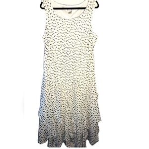 Amanda Lane Black & White Drop Hem Ruffled Romantic Maxi Dress Plus Size 22